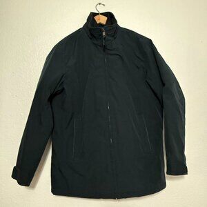 Weatherproof Brand Since 1948 Men's L Dual Zip Coat Jacket Navy Blue with Hood